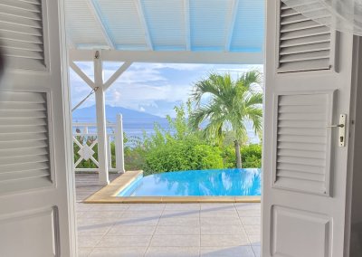 3 ilets villa piscine marie galante vue mer chambre bleue