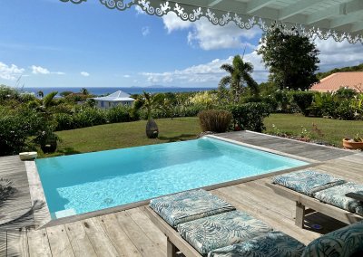 Kazyuccas villa piscine marie galante vue mer piscine terrasse