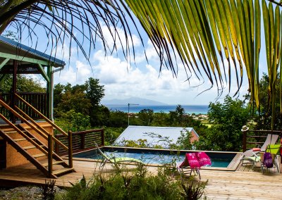 kazdes iles villa piscine marie galante kazamariegalante vue mer palmiers et vue