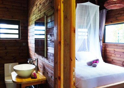 bungalow sapelli marie galante location saisonniere chambre salle de bain